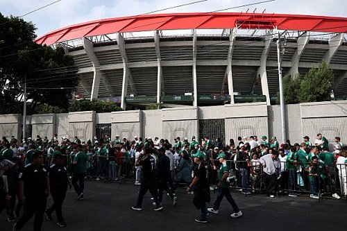Fans gathering for the match