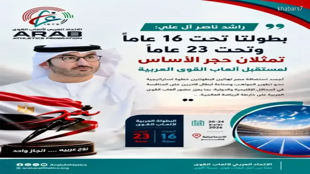 Arab Athletics Championships Under 16 and Under 23 Set to Shape Future of Arab Athletics