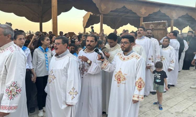 Copts Gather at Deir El-Ganadla in <a href=