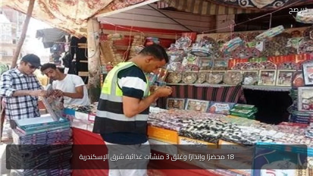 18 محضرًا وإنذارًا وغلق 3 منشآت غذائية شرق الإسكندرية