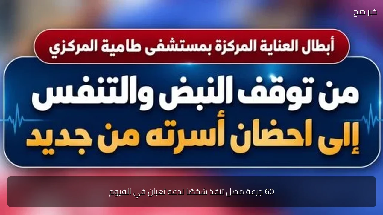 60 جرعة مصل تنقذ شخصًا لدغه ثعبان في الفيوم