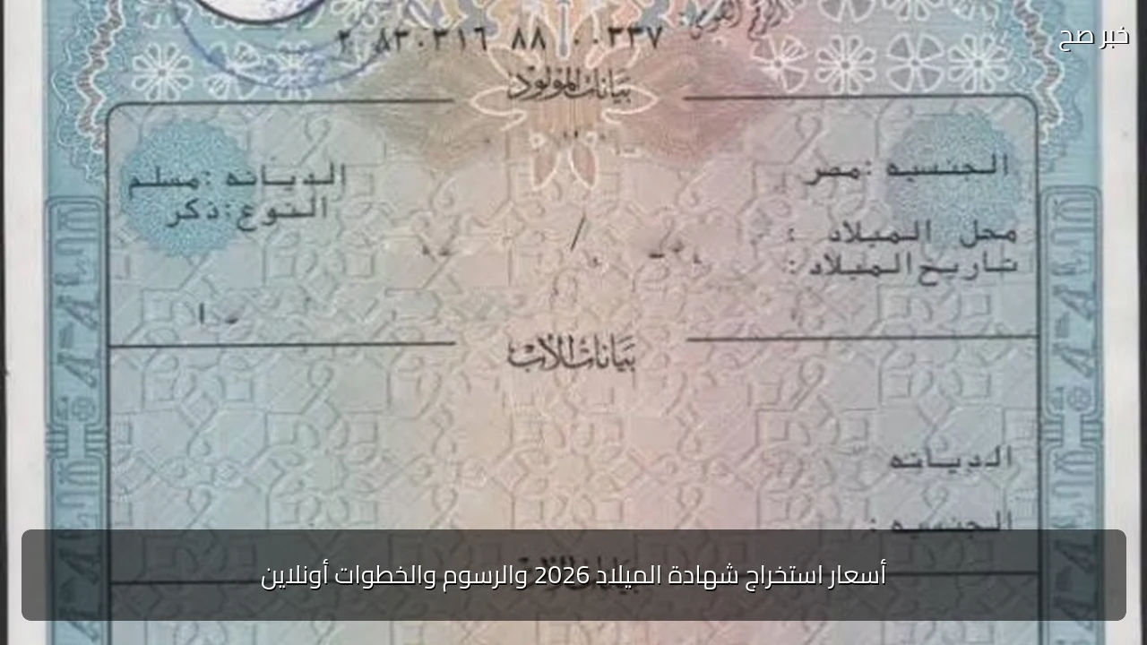 أسعار استخراج شهادة الميلاد 2026 والرسوم والخطوات أونلاين