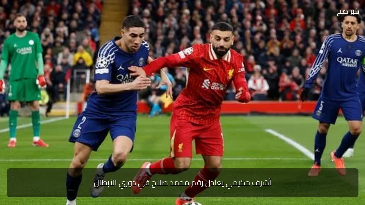 أشرف حكيمي يعادل رقم محمد صلاح في دوري الأبطال