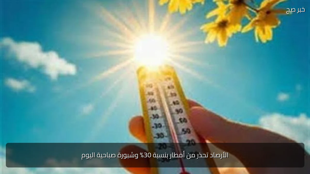 الأرصاد تحذر من أمطار بنسبة 30% وشبورة صباحية اليوم