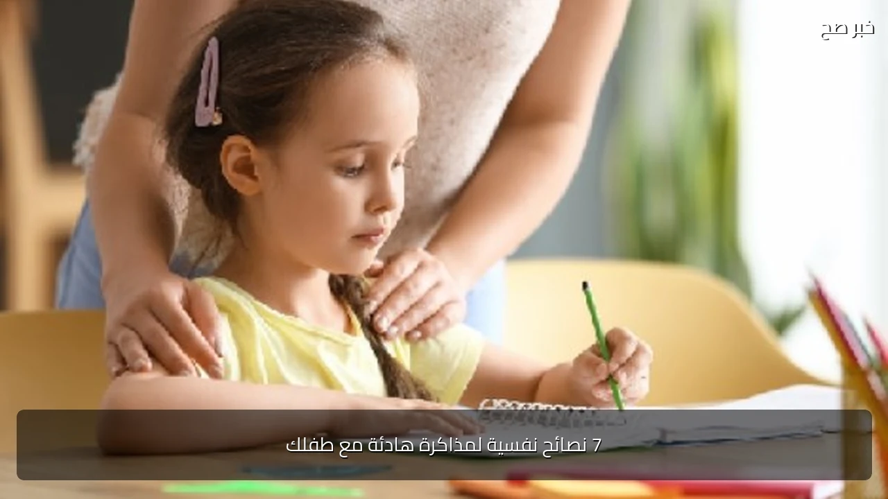 7 نصائح نفسية لمذاكرة هادئة مع طفلك