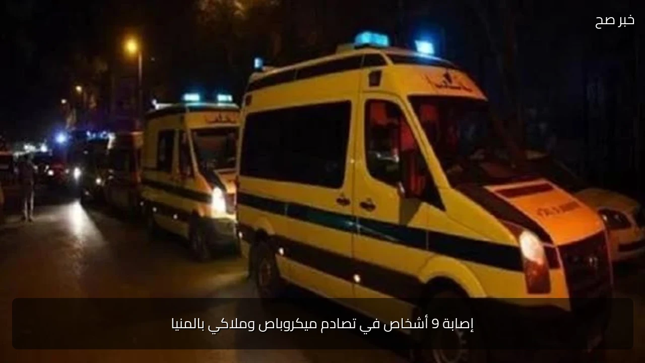 إصابة 9 أشخاص في تصادم ميكروباص وملاكي بالمنيا