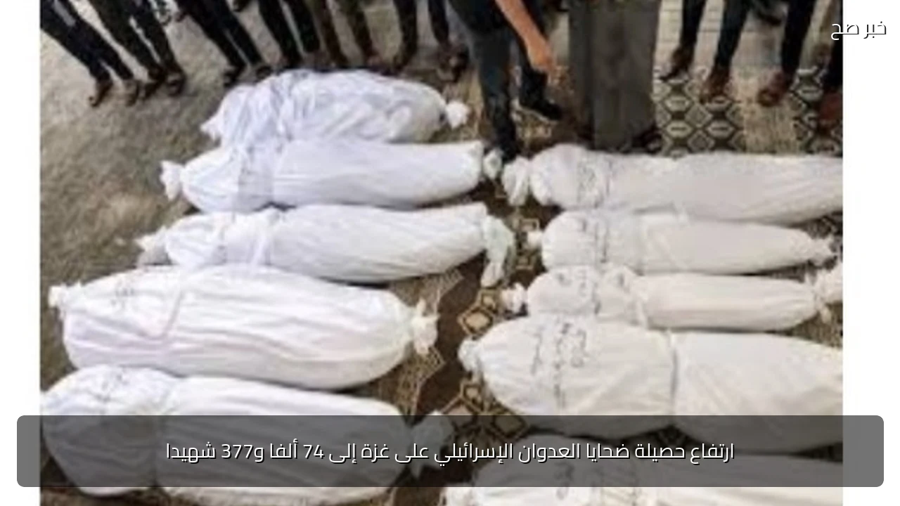 ارتفاع حصيلة ضحايا العدوان الإسرائيلي على غزة إلى 74 ألفا و377 شهيدا