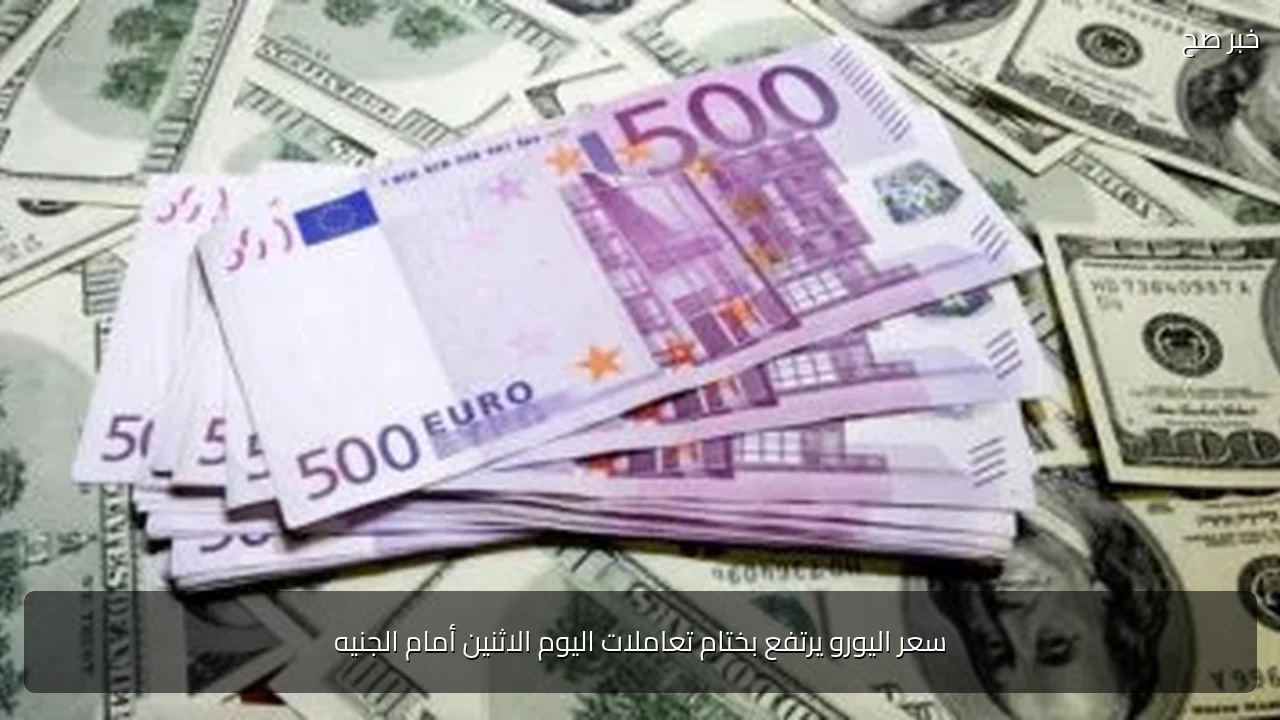 سعر اليورو يرتفع بختام تعاملات اليوم الاثنين أمام الجنيه