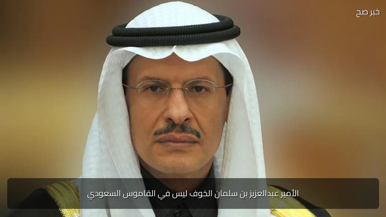 الأمير عبدالعزيز بن سلمان الخوف ليس في القاموس السعودي