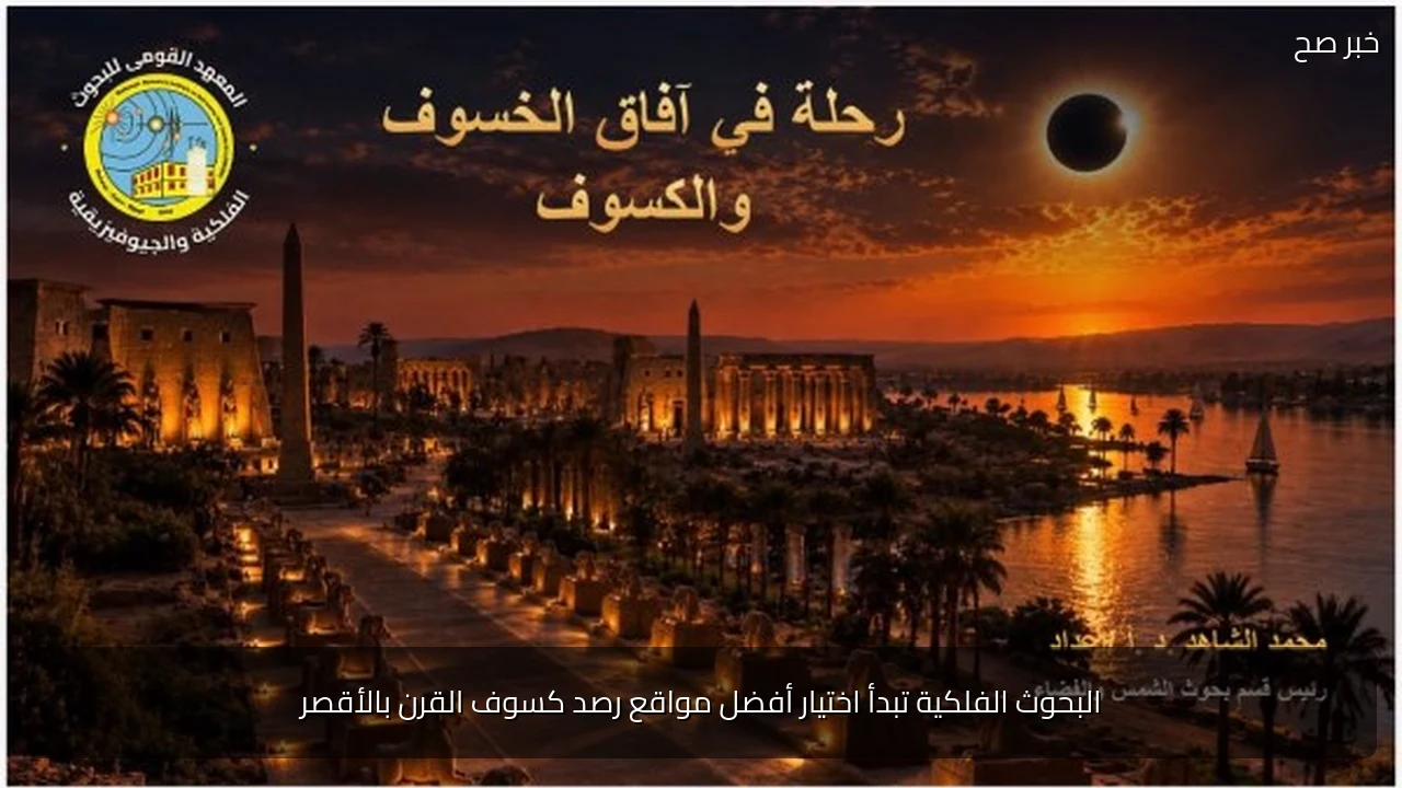 البحوث الفلكية تبدأ اختيار أفضل مواقع رصد كسوف القرن بالأقصر