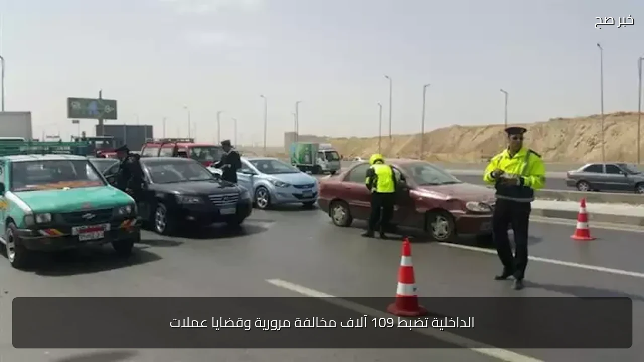 الداخلية تضبط 109 آلاف مخالفة مرورية وقضايا عملات