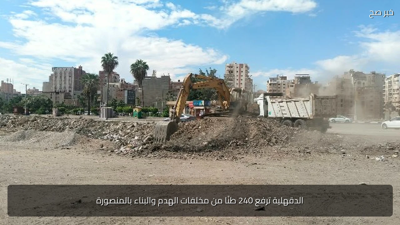 الدقهلية ترفع 240 طنًا من مخلفات الهدم والبناء بالمنصورة