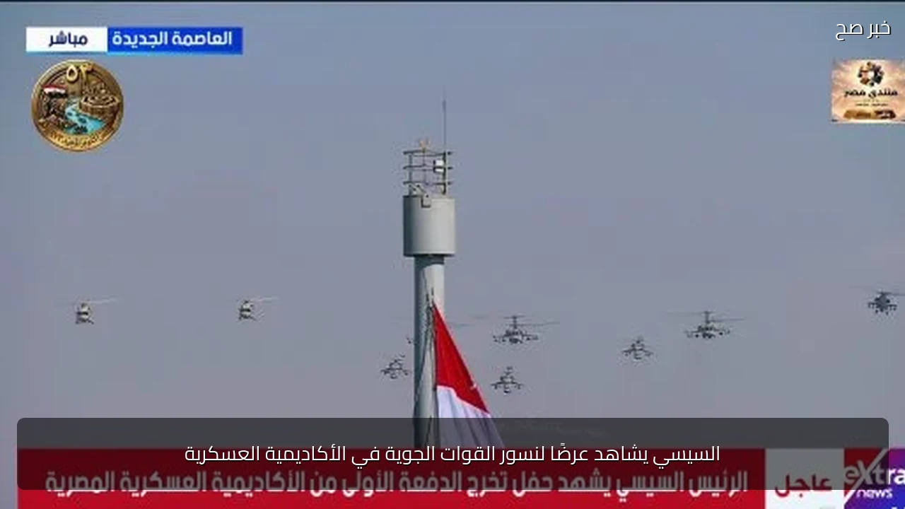 السيسي يشاهد عرضًا لنسور القوات الجوية في الأكاديمية العسكرية