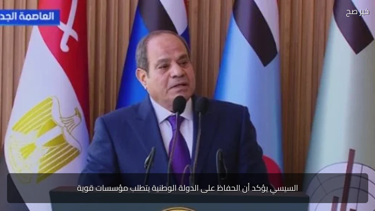 السيسي يؤكد أن الحفاظ على الدولة الوطنية يتطلب مؤسسات قوية