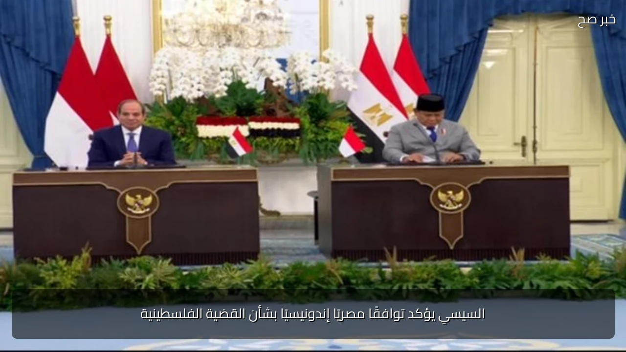 السيسي يؤكد توافقًا مصريًا إندونيسيًا بشأن القضية الفلسطينية