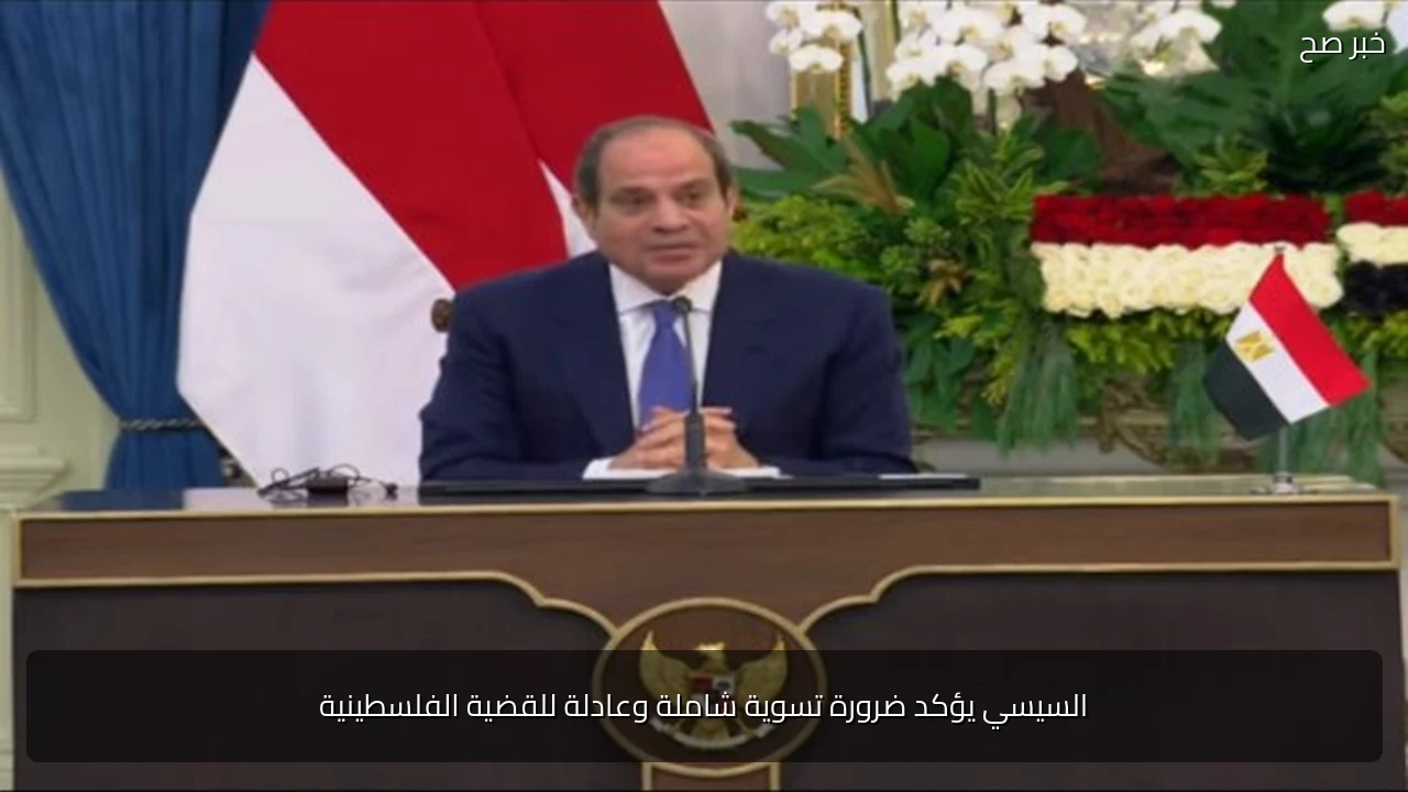 السيسي يؤكد ضرورة تسوية شاملة وعادلة للقضية الفلسطينية