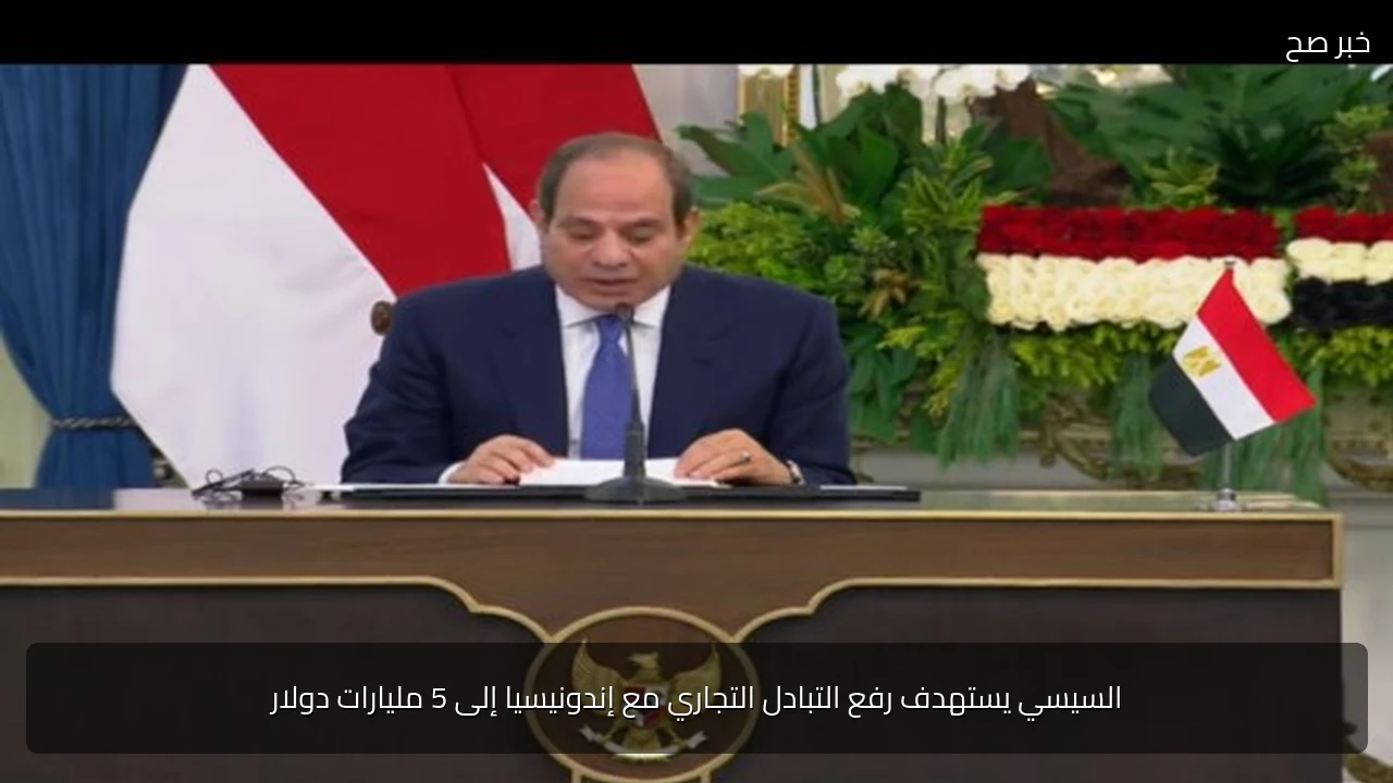 السيسي يستهدف رفع التبادل التجاري مع إندونيسيا إلى 5 مليارات دولار