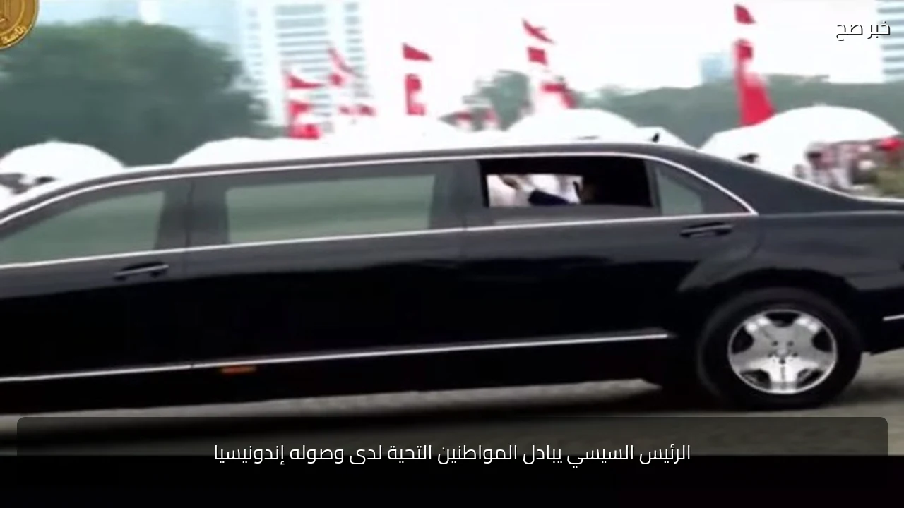 الرئيس السيسي يبادل المواطنين التحية لدى وصوله إندونيسيا