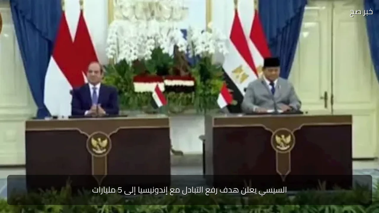 السيسي يعلن هدف رفع التبادل مع إندونيسيا إلى 5 مليارات