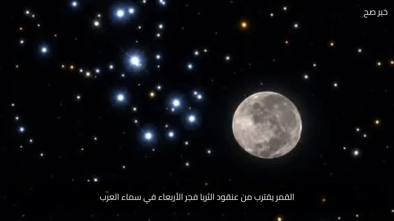 القمر يقترب من عنقود الثريا فجر الأربعاء في سماء العرب