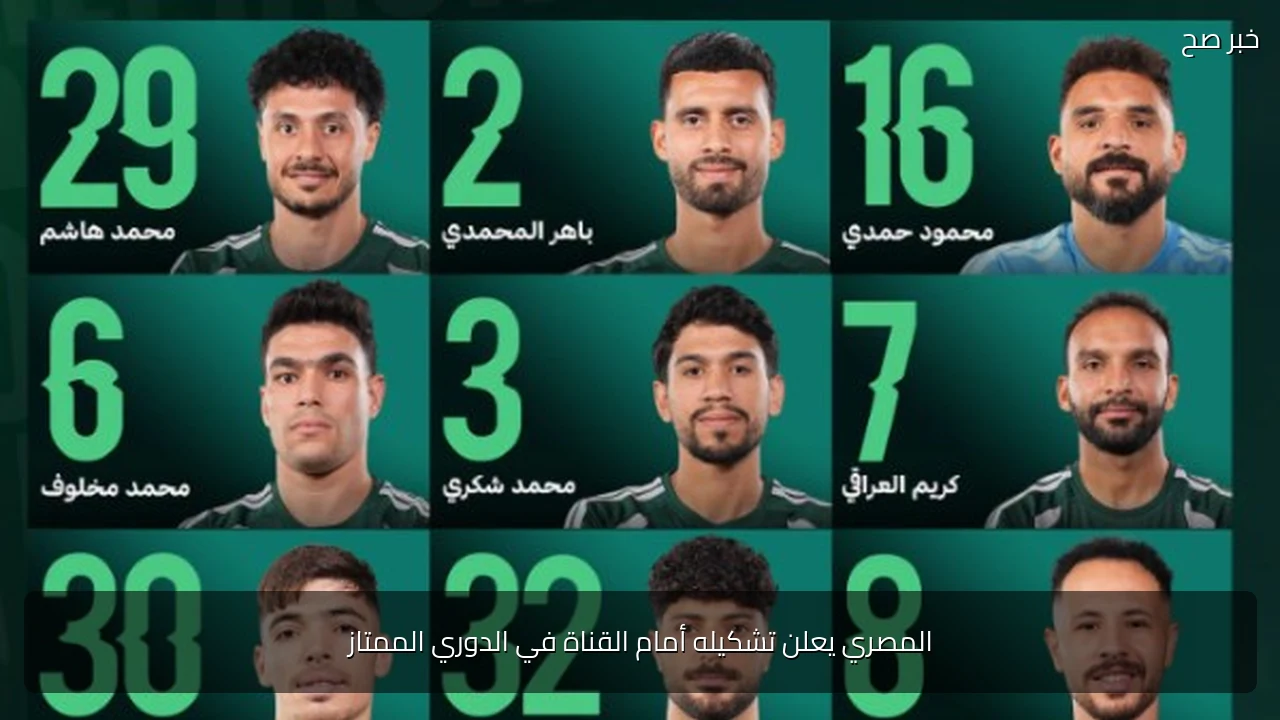 المصري يعلن تشكيله أمام القناة في الدوري الممتاز