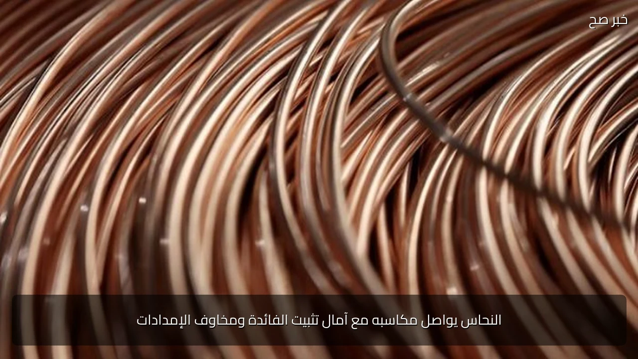 النحاس يواصل مكاسبه مع آمال تثبيت الفائدة ومخاوف الإمدادات