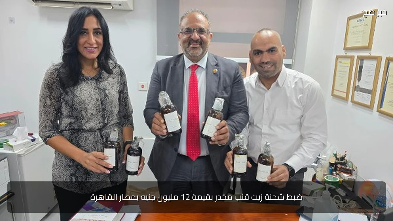 ضبط شحنة زيت قنب مخدر بقيمة 12 مليون جنيه بمطار القاهرة