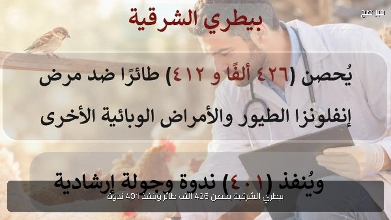 بيطري الشرقية يحصن 426 ألف طائر وينفذ 401 ندوة