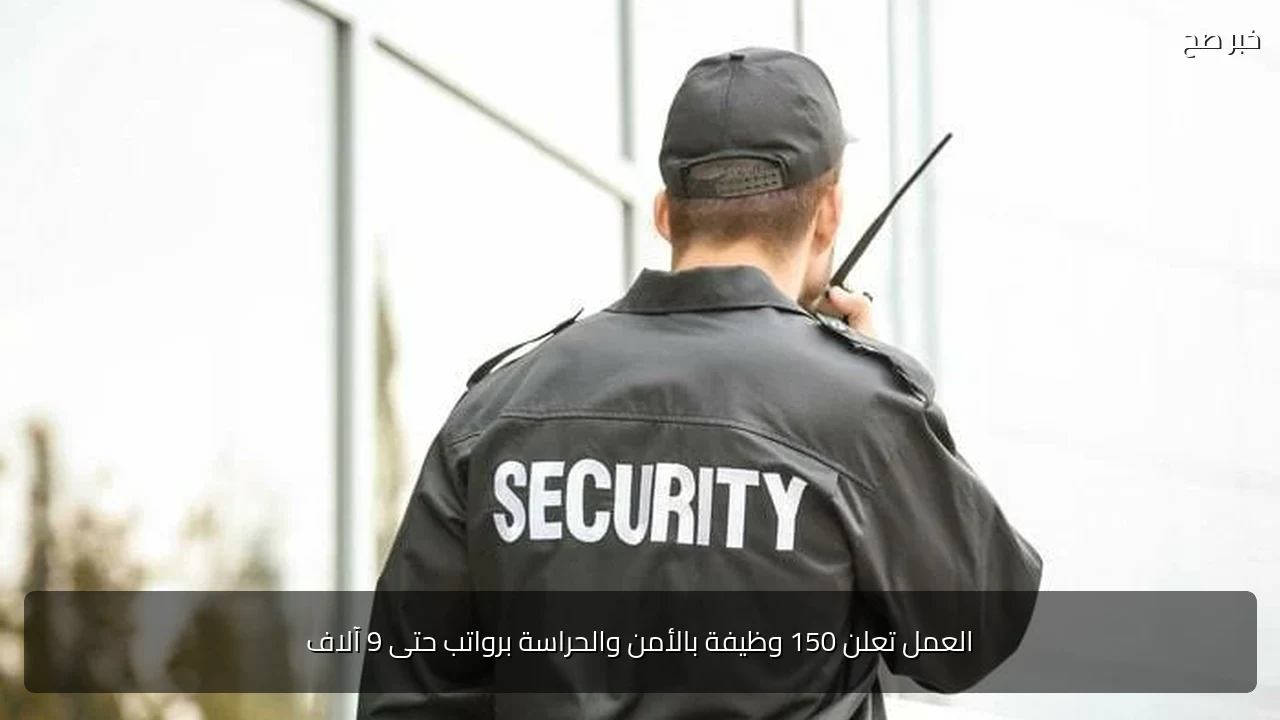 العمل تعلن 150 وظيفة بالأمن والحراسة برواتب حتى 9 آلاف