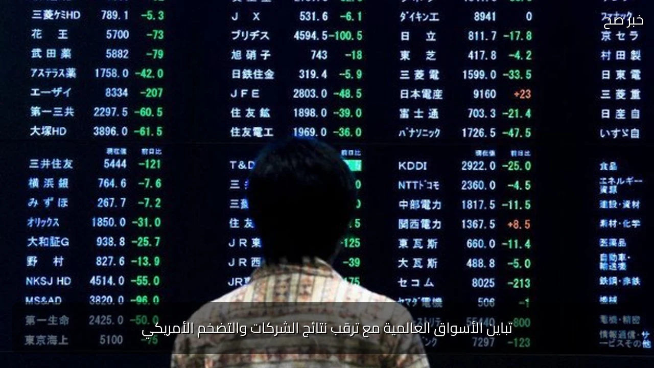 تباين الأسواق العالمية مع ترقب نتائج الشركات والتضخم الأمريكي