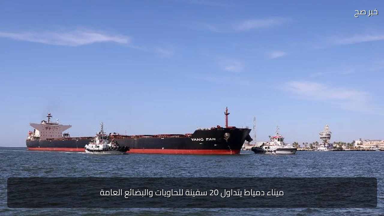 ميناء دمياط يتداول 20 سفينة للحاويات والبضائع العامة