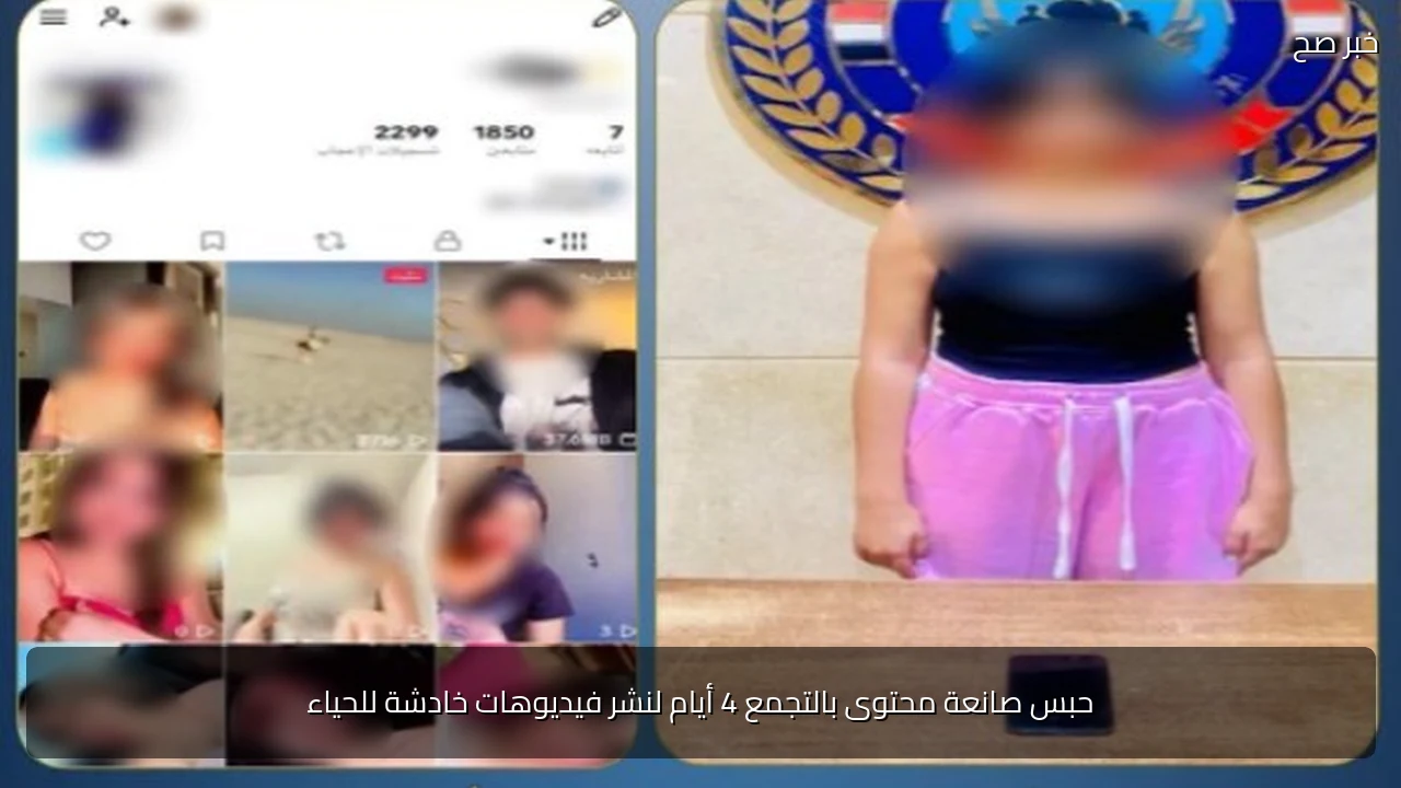 حبس صانعة محتوى بالتجمع 4 أيام لنشر فيديوهات خادشة للحياء