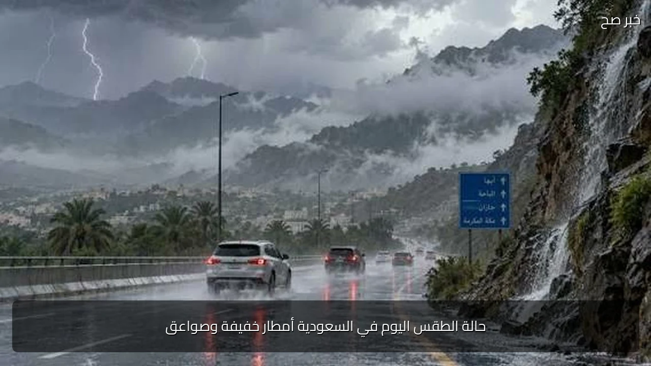 حالة الطقس اليوم في السعودية أمطار خفيفة وصواعق