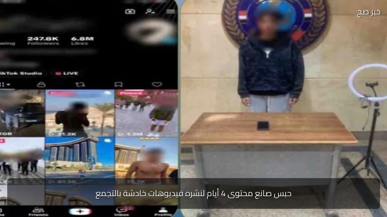 حبس صانع محتوى 4 أيام لنشره فيديوهات خادشة بالتجمع