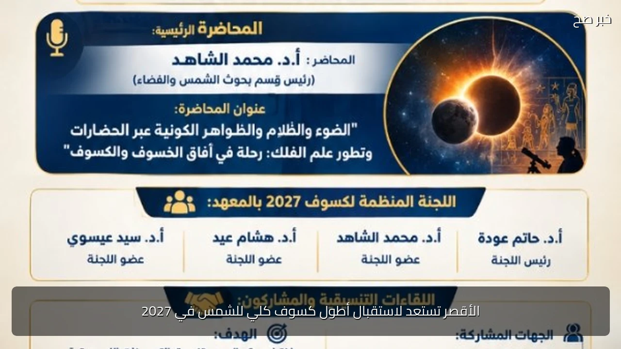 الأقصر تستعد لاستقبال أطول كسوف كلي للشمس في 2027