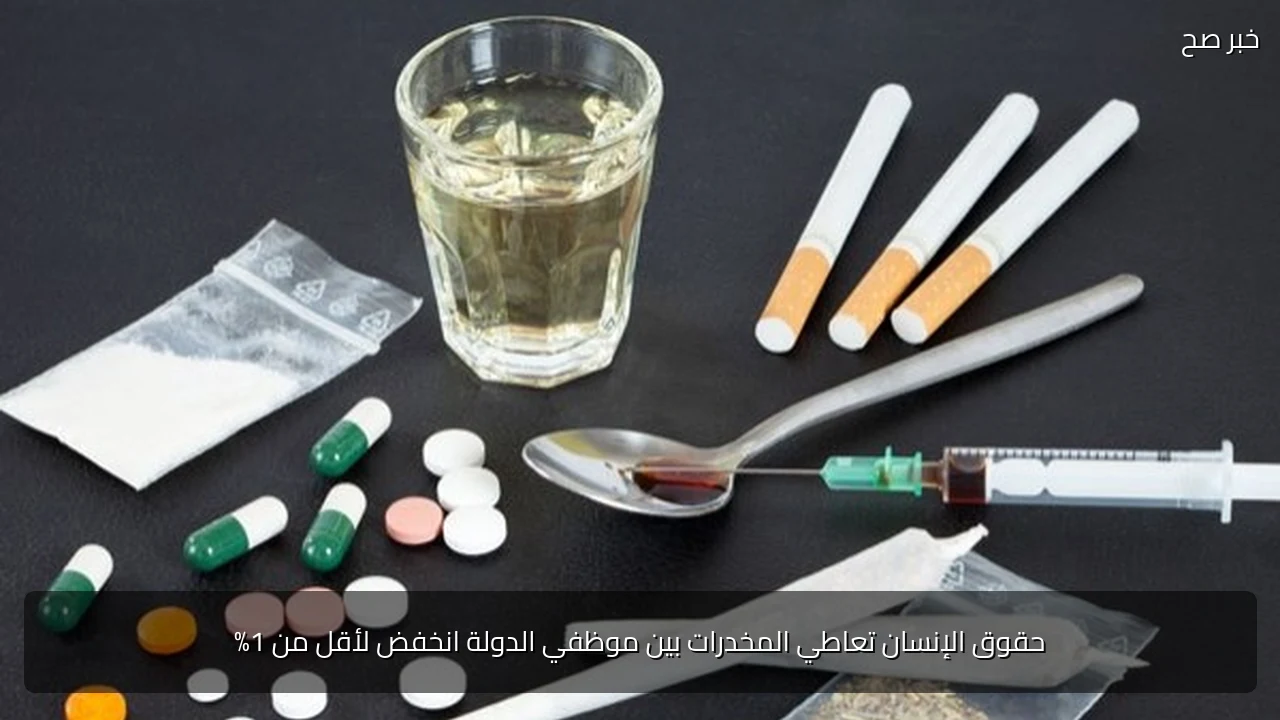 حقوق الإنسان تعاطي المخدرات بين موظفي الدولة انخفض لأقل من 1%