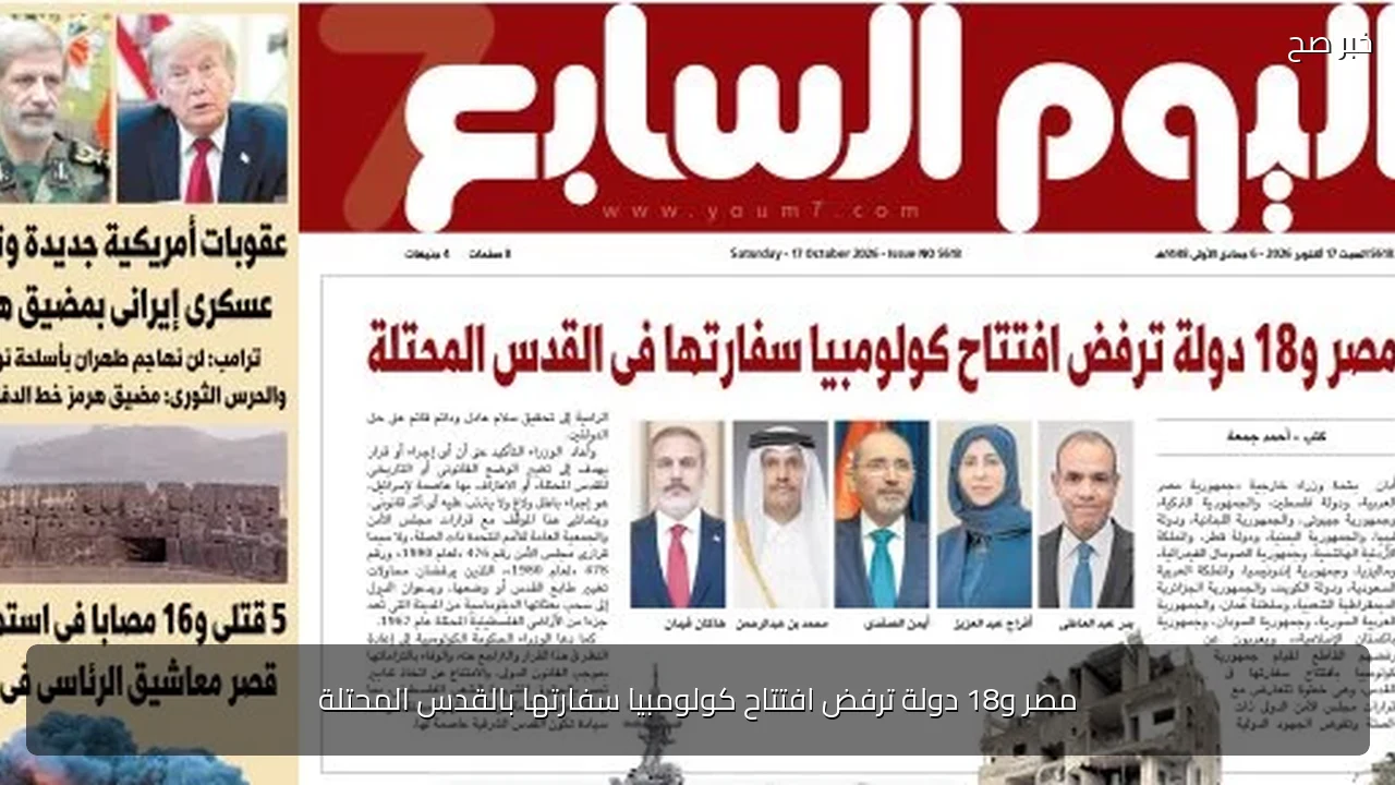 مصر و18 دولة ترفض افتتاح كولومبيا سفارتها بالقدس المحتلة