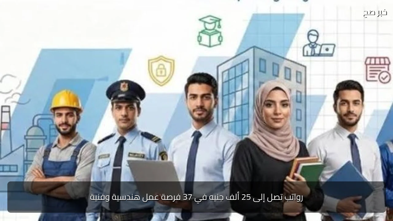 رواتب تصل إلى 25 ألف جنيه في 37 فرصة عمل هندسية وفنية