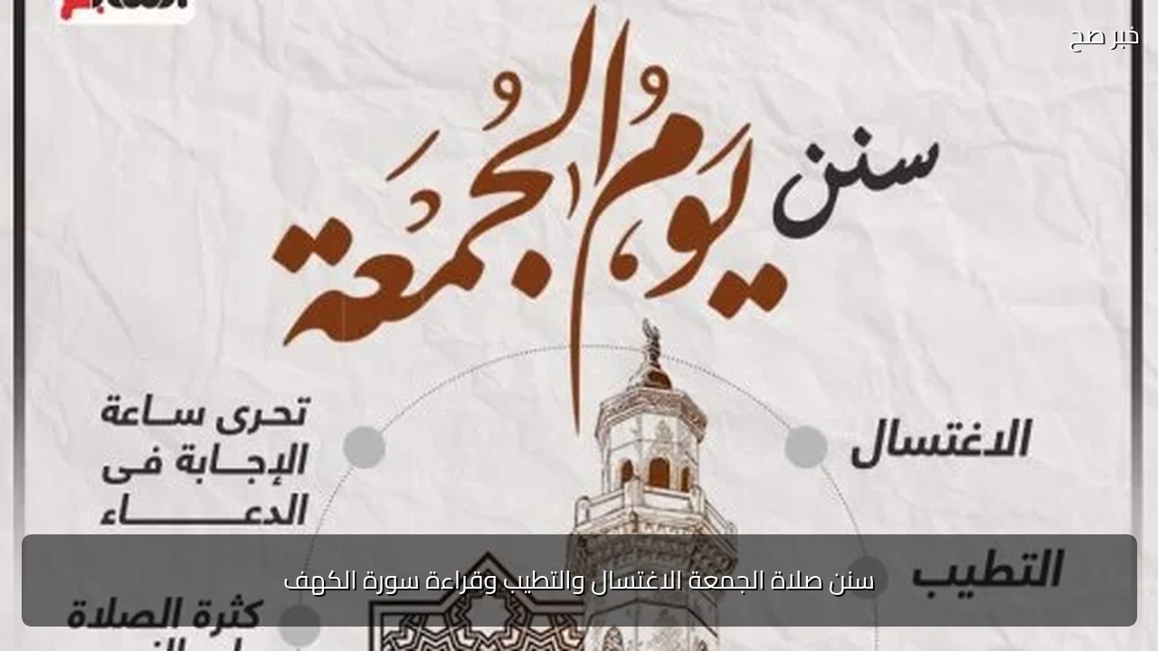 سنن صلاة الجمعة الاغتسال والتطيب وقراءة سورة الكهف