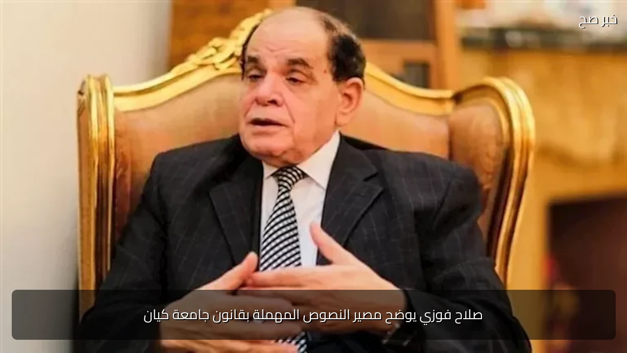 صلاح فوزي يوضح مصير النصوص المهملة بقانون جامعة كيان