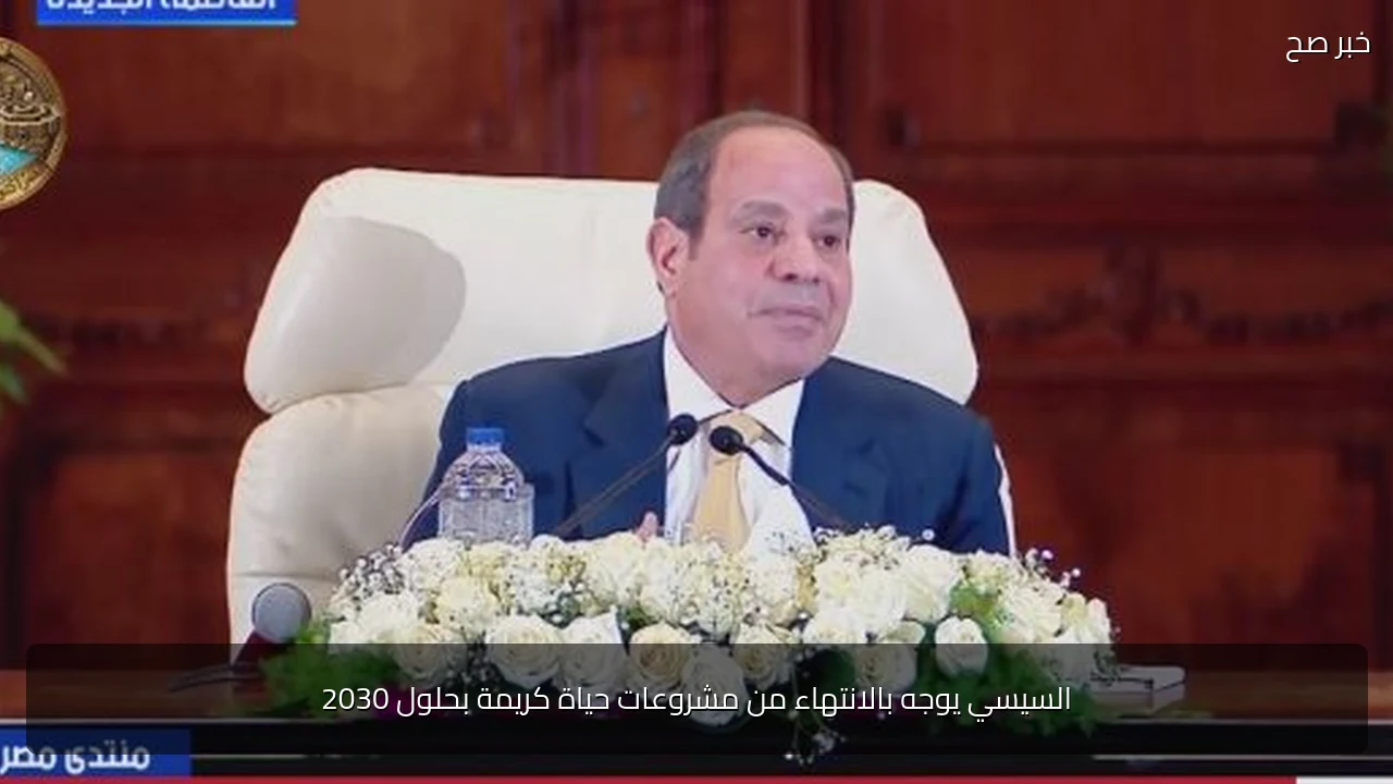السيسي يوجه بالانتهاء من مشروعات حياة كريمة بحلول 2030