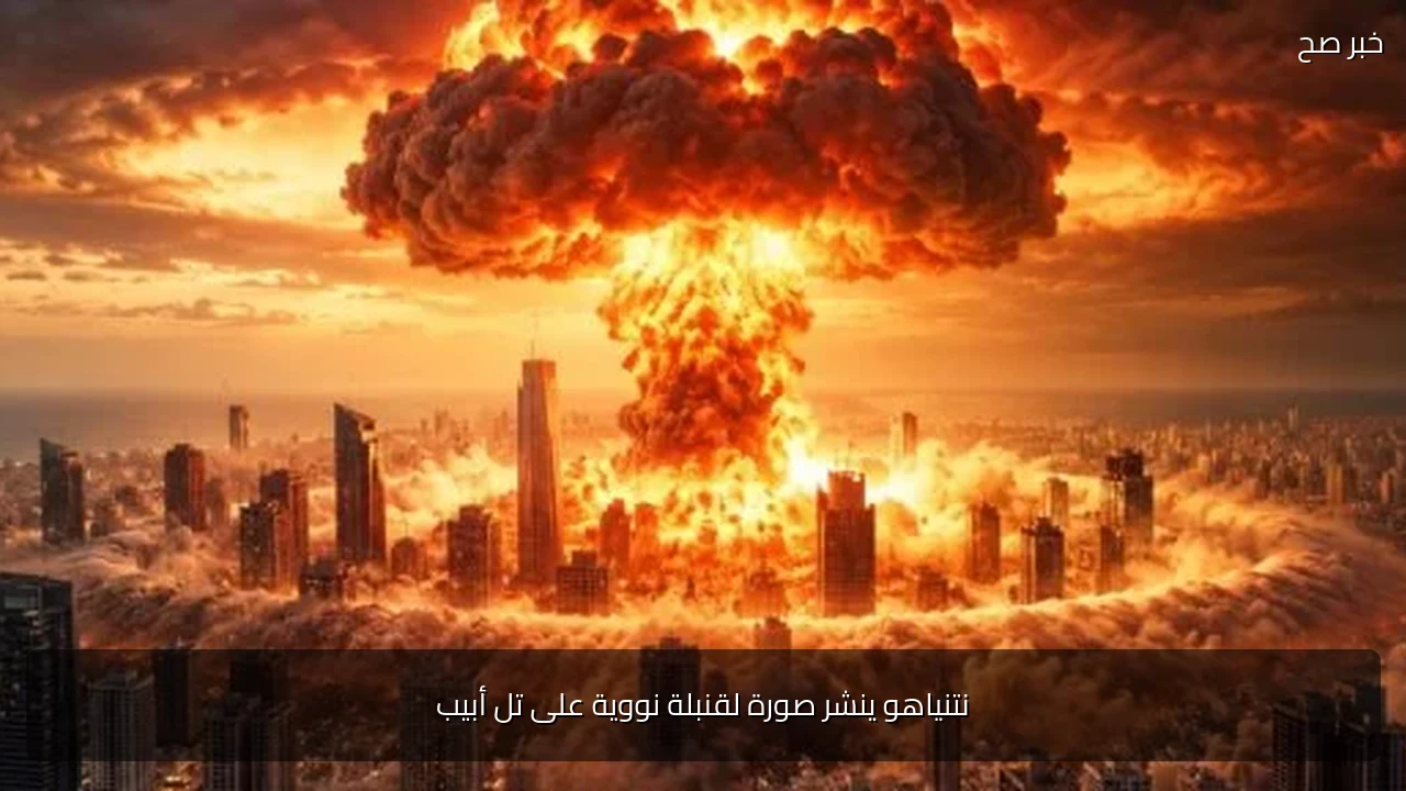 نتنياهو ينشر صورة لقنبلة نووية على تل أبيب