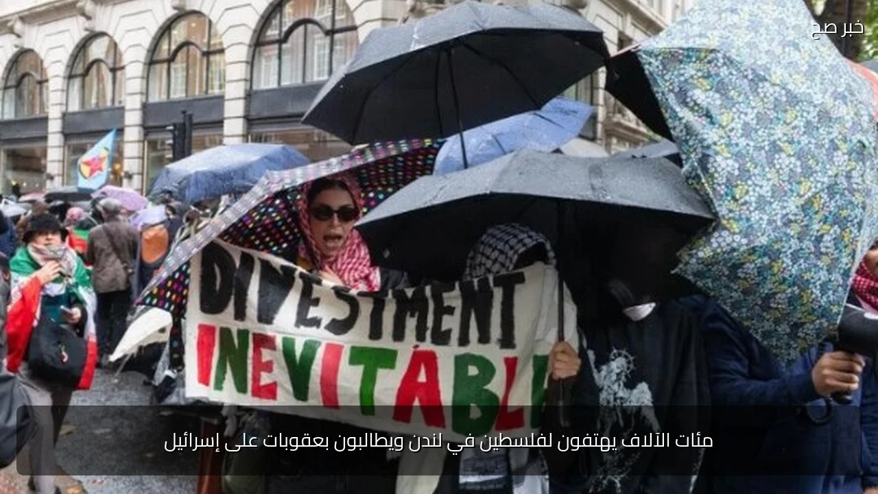 مئات الآلاف يهتفون لفلسطين في لندن ويطالبون بعقوبات على إسرائيل