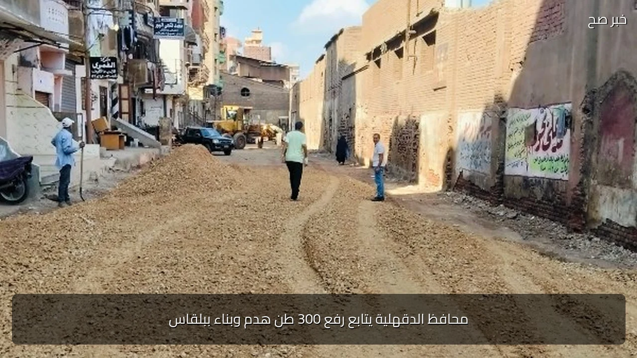 محافظ الدقهلية يتابع رفع 300 طن هدم وبناء ببلقاس