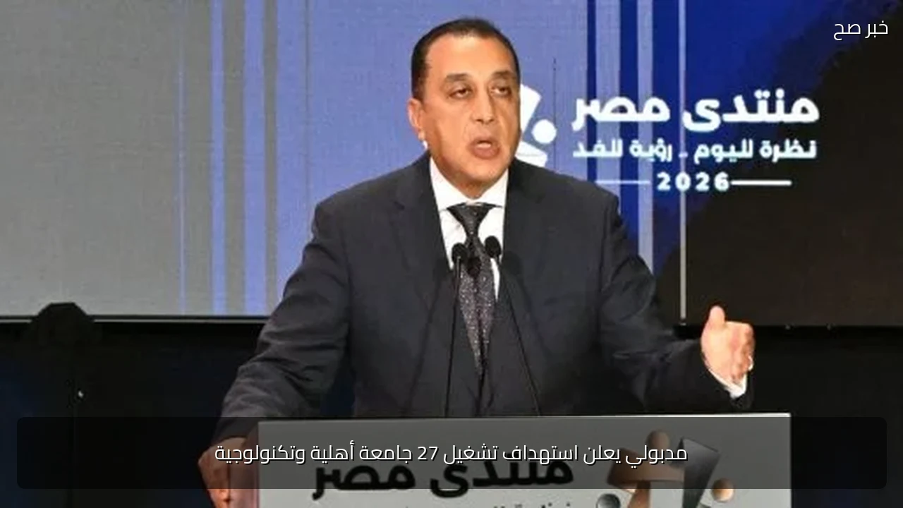 مدبولي يعلن استهداف تشغيل 27 جامعة أهلية وتكنولوجية