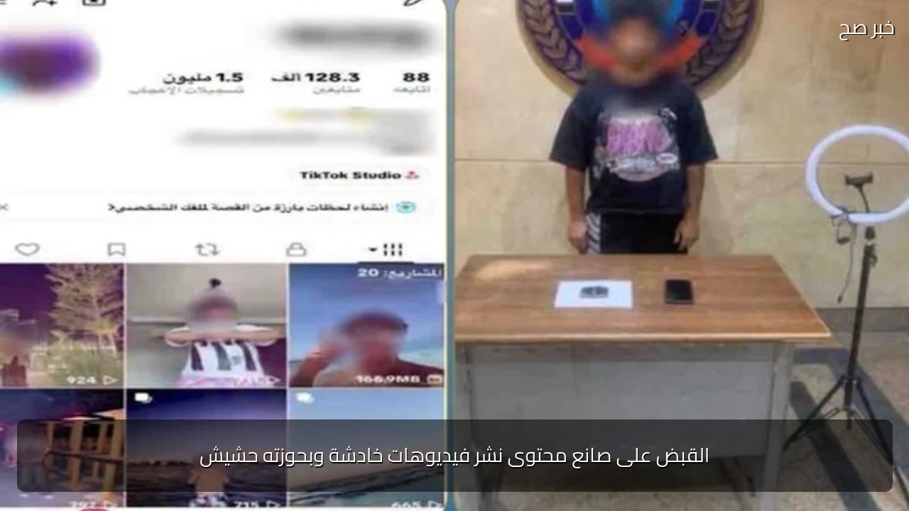 القبض على صانع محتوى نشر فيديوهات خادشة وبحوزته حشيش