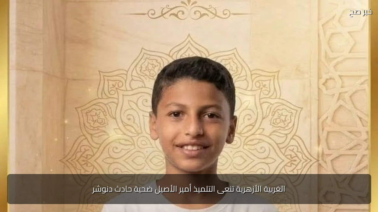الغربية الأزهرية تنعى التلميذ أمير الأصيل ضحية حادث دنوشر