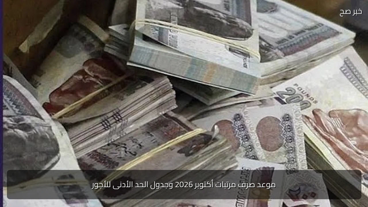 موعد صرف مرتبات أكتوبر 2026 وجدول الحد الأدنى للأجور