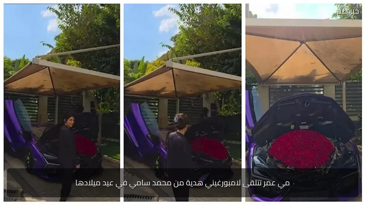 مي عمر تتلقى لامبورغيني هدية من محمد سامي في عيد ميلادها