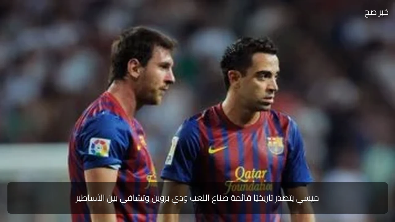 ميسي يتصدر تاريخيًا قائمة صناع اللعب ودي بروين وتشافي بين الأساطير